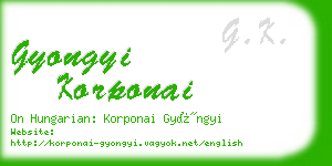 gyongyi korponai business card